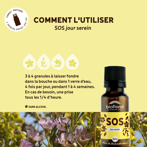 Granules SOS Secours Jour Serein aux Fleurs de Bach