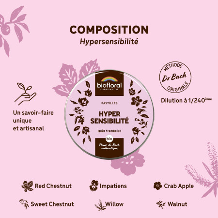 Pastilles Hyper Sensibilité aux Fleurs de Bach bio