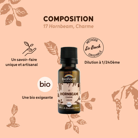Fleurs de Bach n°17 - Charme/Hornbeam en granules Bio