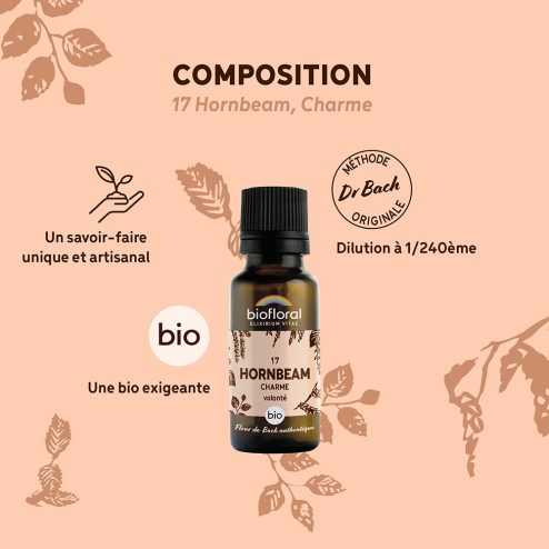 Fleurs de Bach n°17 - Charme/Hornbeam en granules Bio