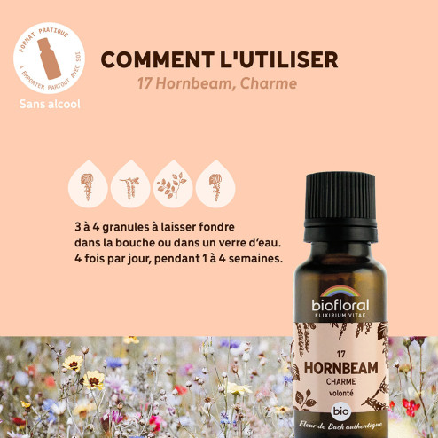 Fleurs de Bach n°17 - Charme/Hornbeam en granules Bio