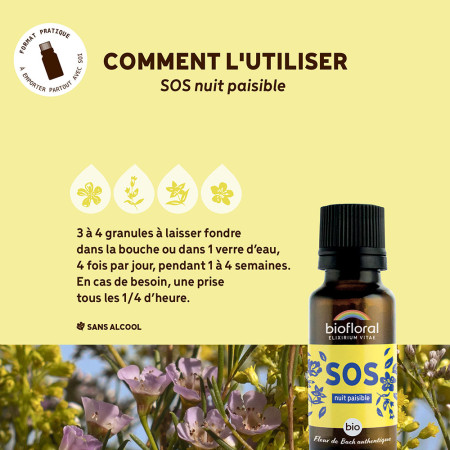 Granules SOS Secours Nuit paisible aux Fleurs de Bach comment l'utiliser