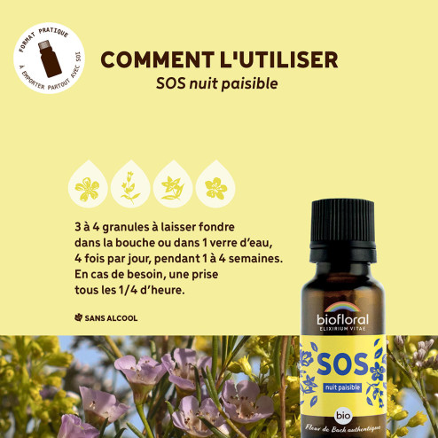 Granules SOS Secours Nuit paisible aux Fleurs de Bach comment l'utiliser
