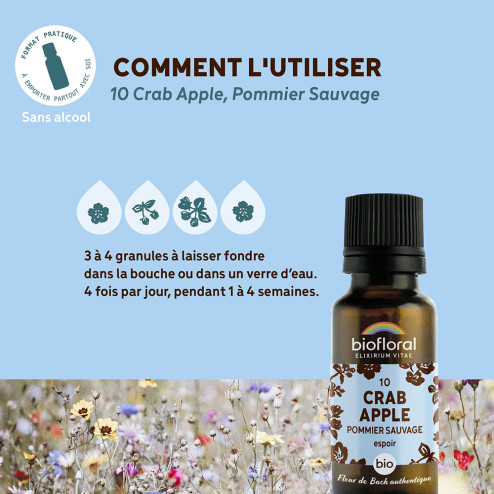 Fleurs de Bach n°10 - Pommier sauvage/Crab Apple en granules Bio