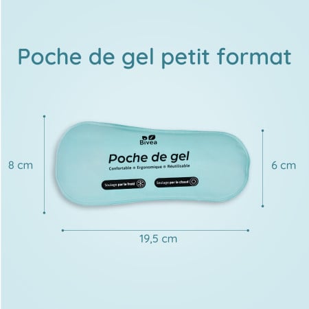 Poches de gel Ergonomique Bain dérivatif Petit Format dimensions format