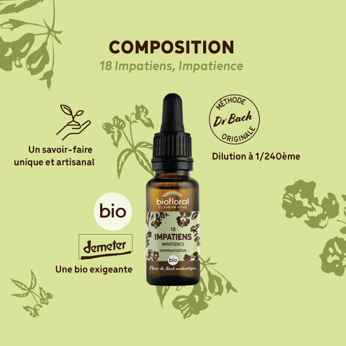 Fleurs de Bach n°18 - Impatience/Impatiens Bio