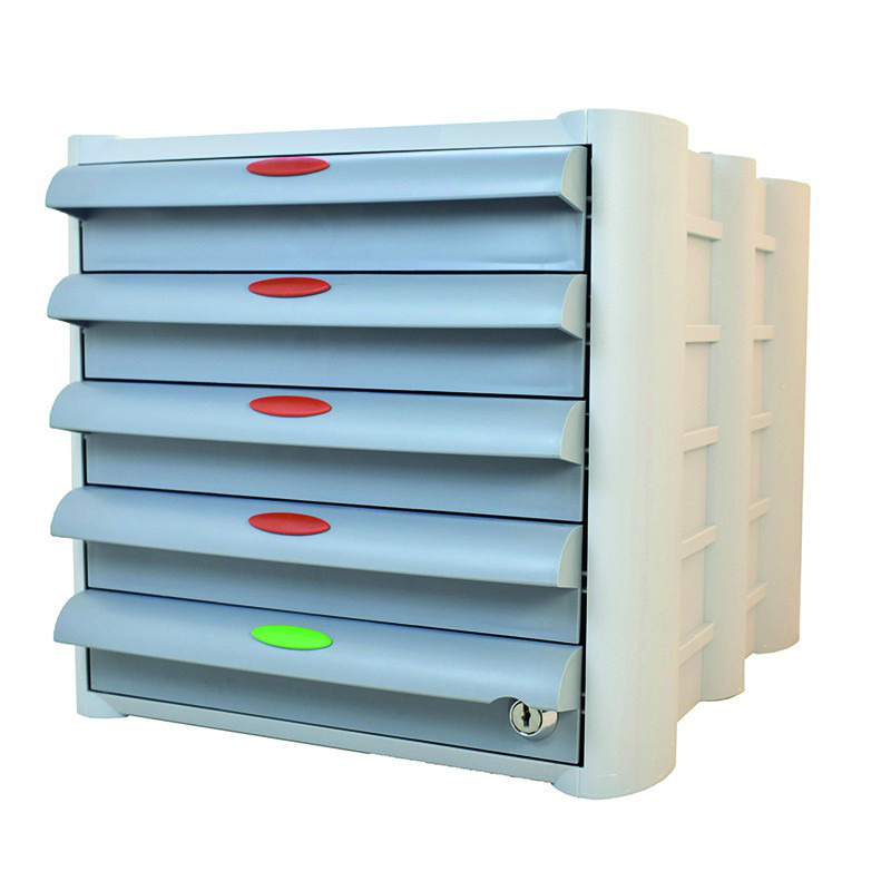 grand pilulier hospitalier Anabox 4S 5 petits tiroirs avec fermeture