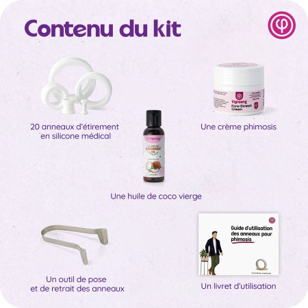 Kit Phimosis - Anneaux + huile + crème