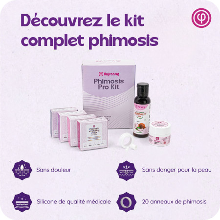 Kit Phimosis - Anneaux + huile + crème