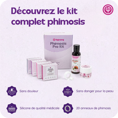 Kit Phimosis - Anneaux + huile + crème