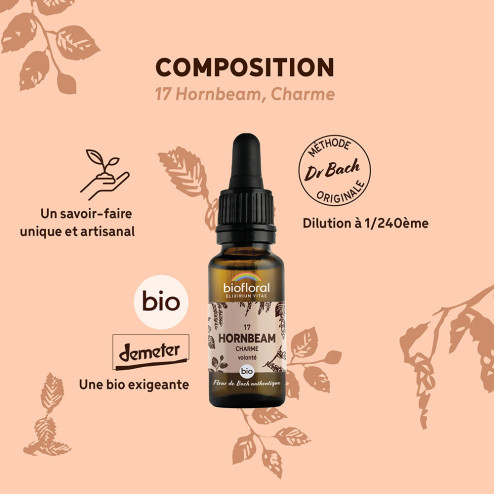 Fleurs de Bach n°17 - Charme/Hornbeam Bio