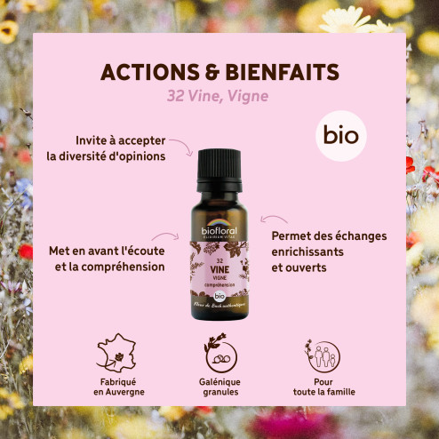 Fleurs de Bach n°32 - Vigne/Vine en granules Bio