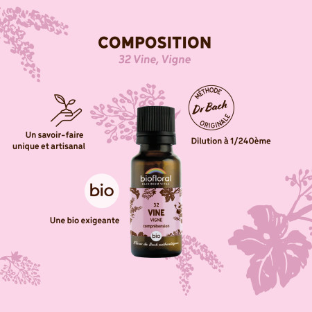 Fleurs de Bach n°32 - Vigne/Vine en granules Bio