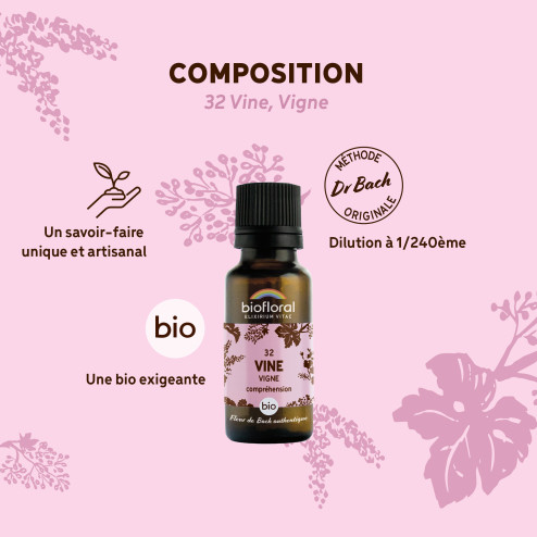 Fleurs de Bach n°32 - Vigne/Vine en granules Bio