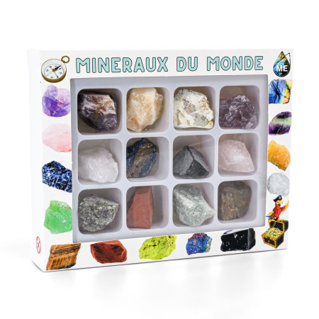 Boite de 12 minéraux bruts mixte 2 cm 1