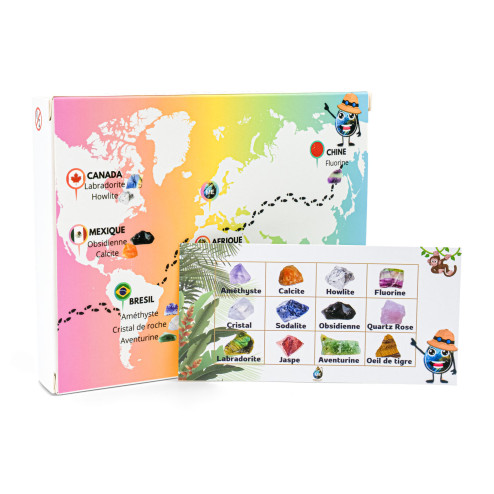 Boite de 12 minéraux bruts mixte 2 cm 2 Boite de 12 minéraux bruts mixte 2 cm 2