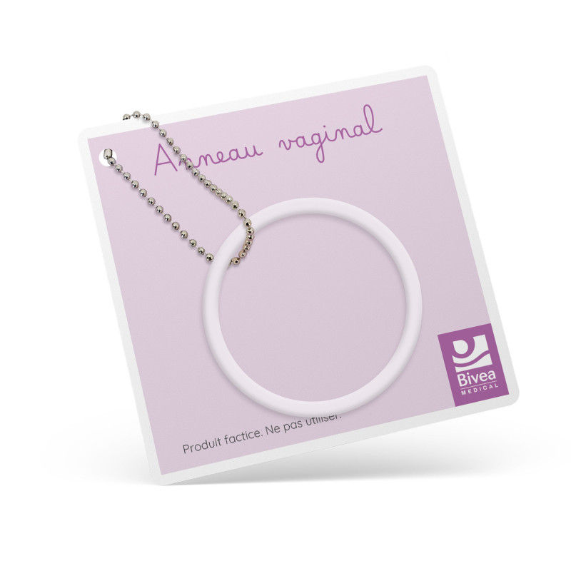 anneau contraceptif hormonal féminin de démonstration avec fiche explicative