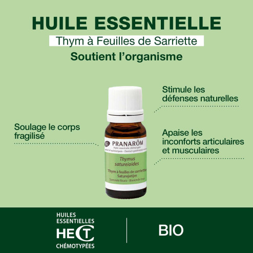Huile essentielle Thym à feuilles de sarriette Bio