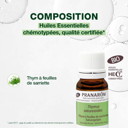 Huile essentielle Thym à feuilles de sarriette Bio