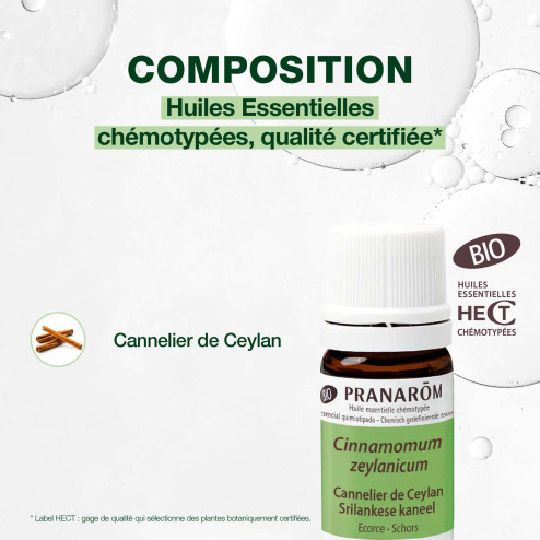 Huile essentielle cannelle de Ceylan écorce Bio