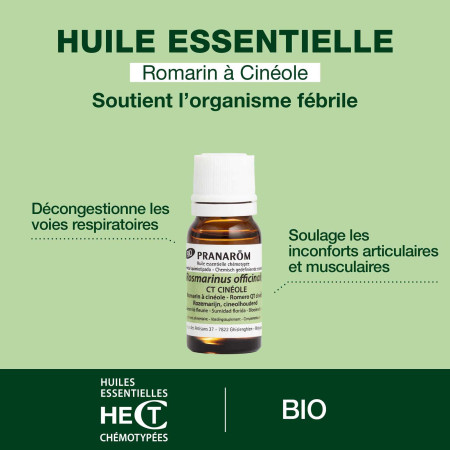 Huile essentielle Romarin cinéole Bio