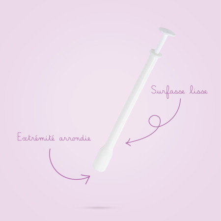 applicateur pour ovule avec caractéristiques : surface lisse et extrémité arrondie