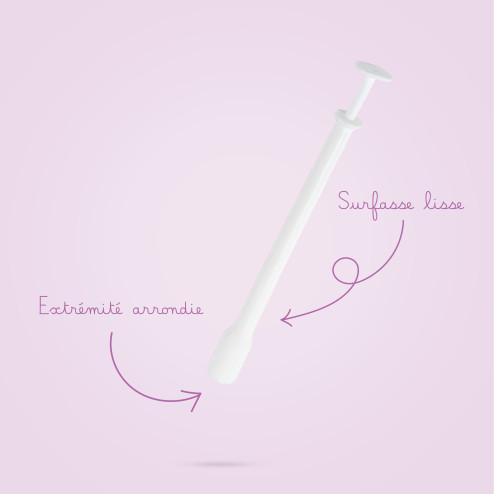 applicateur pour ovule avec caractéristiques : surface lisse et extrémité arrondie