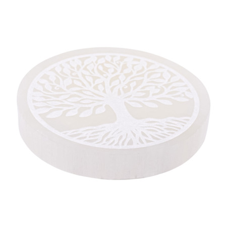 Plaque sélénite A+ arbre de vie 80 mm