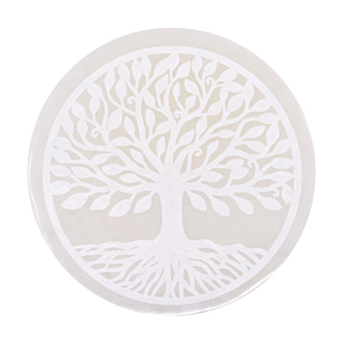Plaque sélénite A+ arbre de vie 80 mm