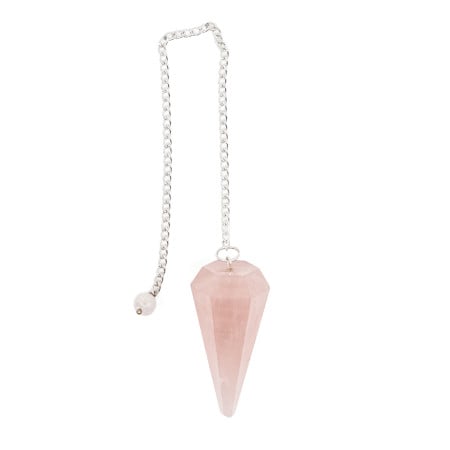 Pendule hexagonal Quartz rose Brésil A