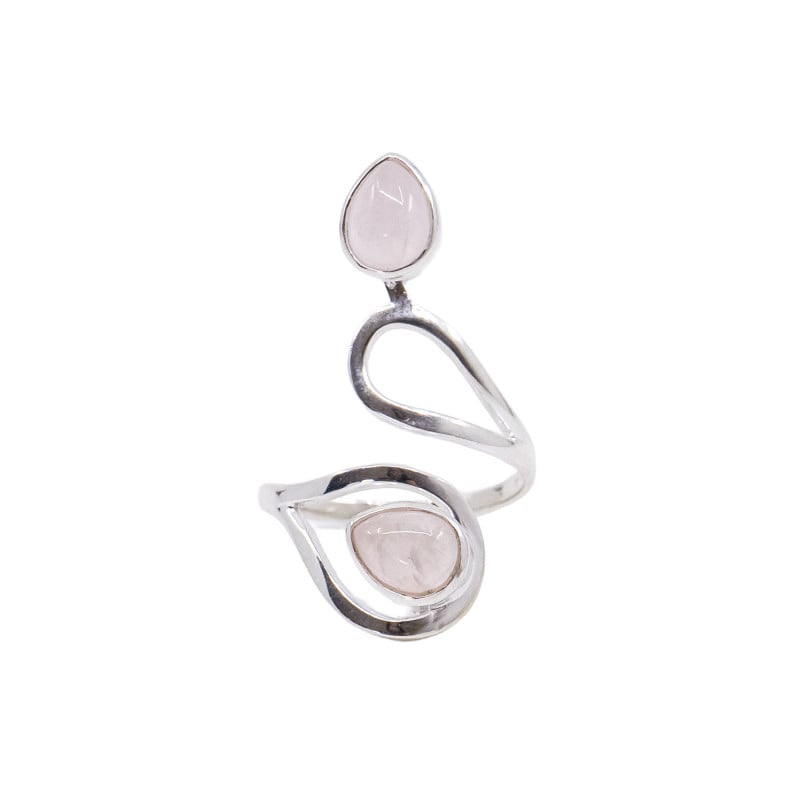 Bague argent 925 modèle 05 Quartz rose Madagascar AA taille unique