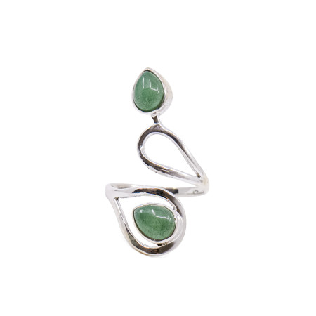 Bague argent 925 modèle 05 aventurine verte A taille unique