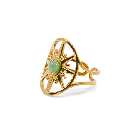 Bague dorée Nova Aventurine verte A taille unique