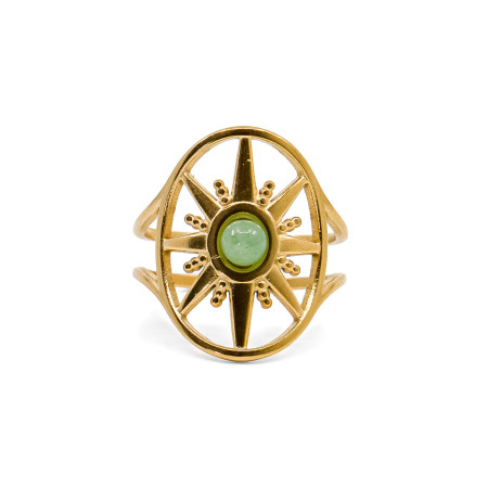 Bague dorée Nova Aventurine verte A taille unique