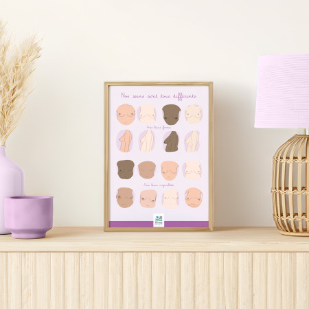 Poster A4 illustration Nos seins sont tous différents