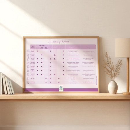 Tableaux des différents types de sextoys féminins et masculins recto verso