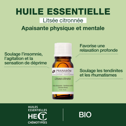 Huile essentielle Litsée citronnée bio