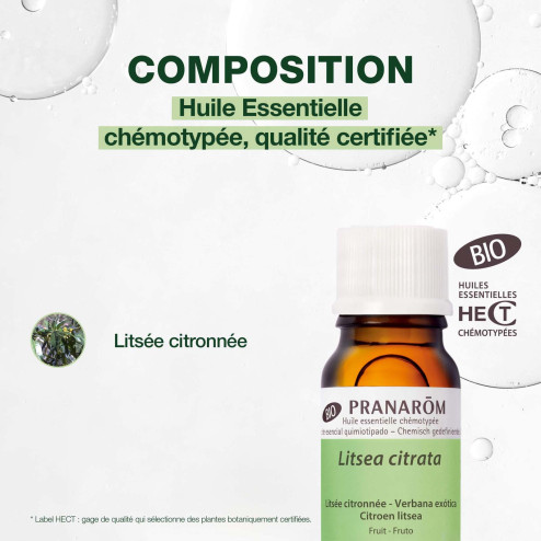 Huile essentielle Litsée citronnée bio