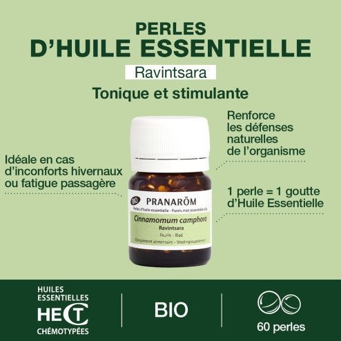 Perles d'huile essentielle Ravintsara Bio