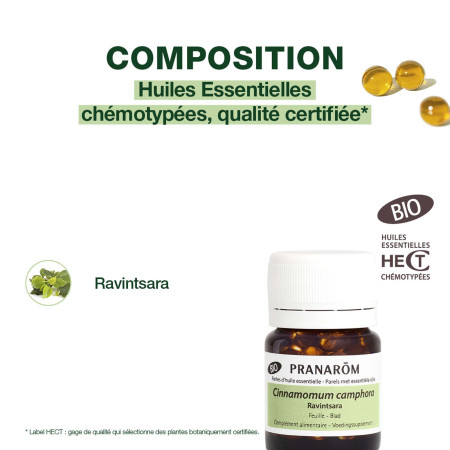 Perles d'huile essentielle Ravintsara Bio