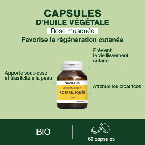 Capsules Huile Végétale Rose Musquée