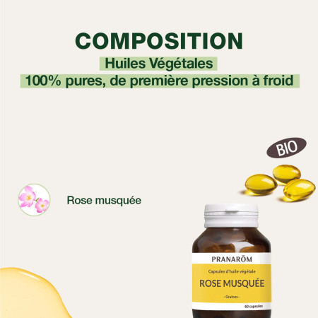 Capsules Huile Végétale Rose Musquée