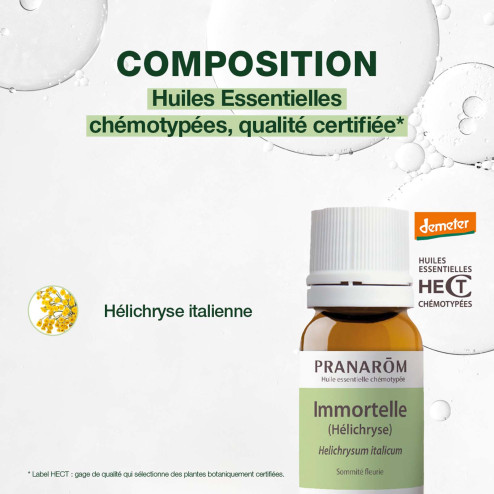 Huile essentielle Immortelle Hélichryse italienne Bio Demeter