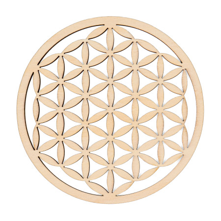 Fleur de vie - Pleine découpée en bois - 100 mm - Modèle 10
