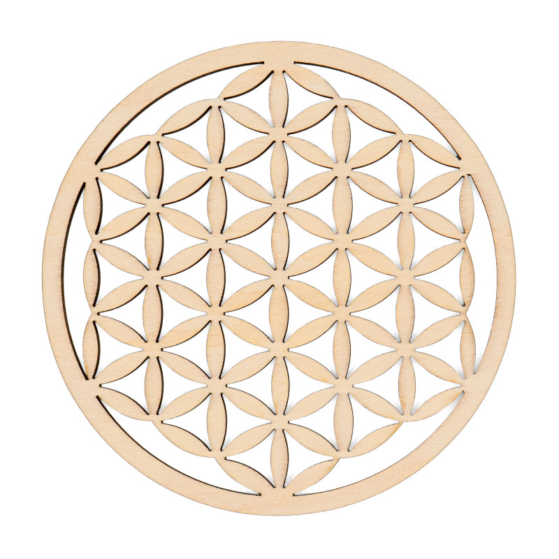 Fleur de vie - Pleine découpée en bois - 100 mm - Modèle 10