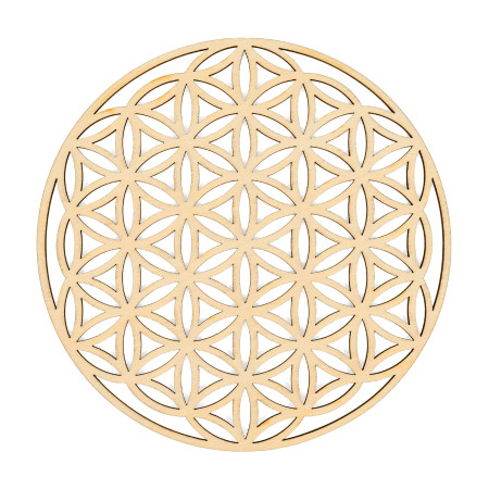 Fleur de vie - Creuse découpée en bois - 100 mm - Modèle 07