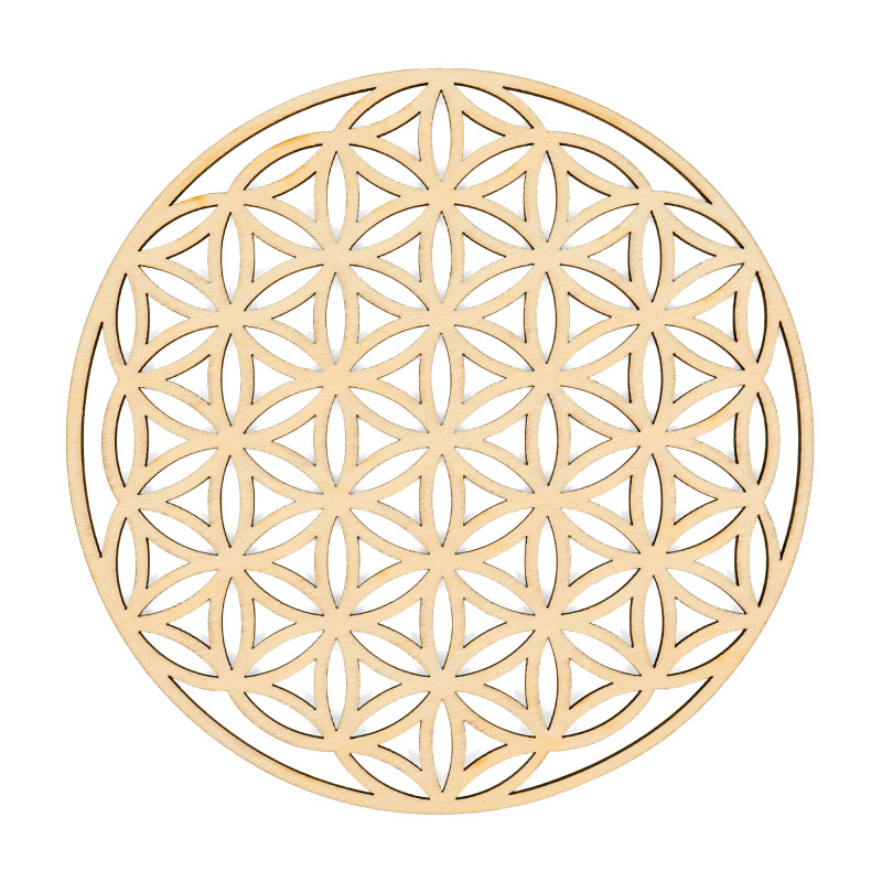 Fleur de vie - Creuse découpée en bois - 100 mm - Modèle 07