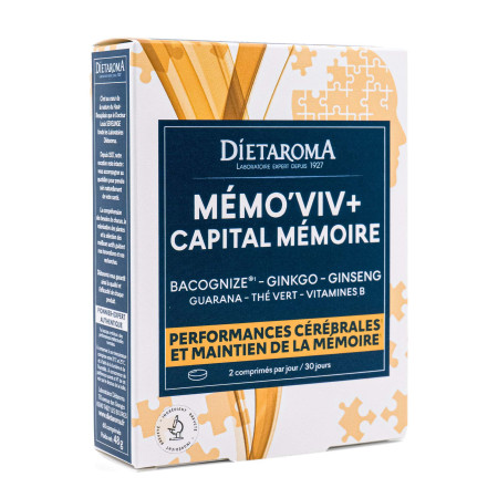 Comprimés Mémo'viv + Capital mémoire - Performances cérébrales et mémoire