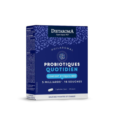 Gélules Probiotiques Quotidien Philaromal - Équilibre de la flore