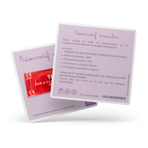 Préservatif masculin de démonstration fiche explciative
